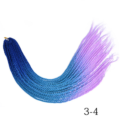 Synthetic Box Braids Hair Colored Crochet Hair 24"