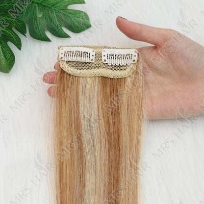 MRS HAIR Clip in Extentions Human Hair Machine Remy Clip ins Add Top/Side Volume For Short Hair 10-30cm  Hairpiece