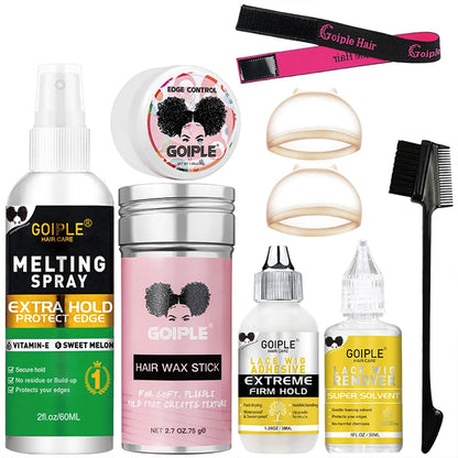 Wig Kit Set Lace Melting Spray for Lace Front Invisible Wig Glue for Wigs Lace Glue Wig Installation Kit Set  for Wig Install