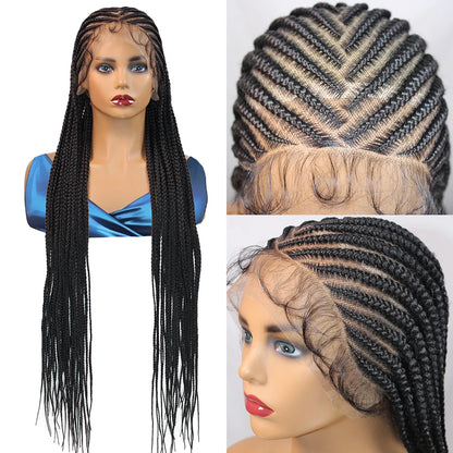 36Inch Knotless Box Braided Wigs Synthetic Full Lace
