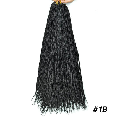 Synthetic Box Braids Hair Colored Crochet Hair 24"