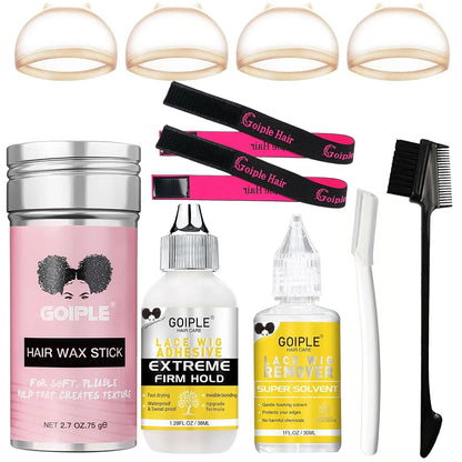 Wig Kit Set Lace Melting Spray for Lace Front Invisible Wig Glue for Wigs Lace Glue Wig Installation Kit Set  for Wig Install