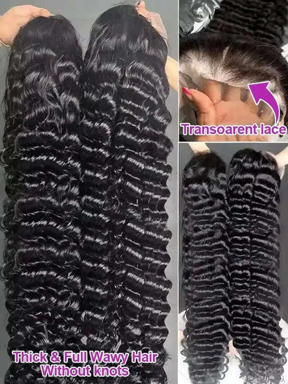 40 42 Inch Loose Deep Wave Frontal Wigs 250% 13x4 13x6 HD Lace