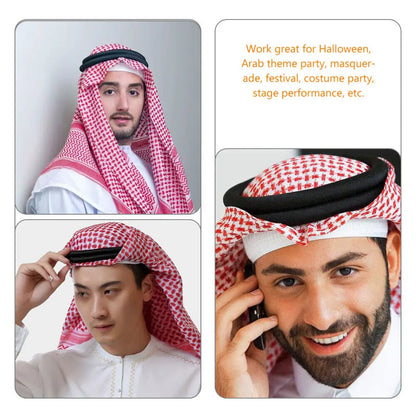 Men's Head Wrap Versatile Lightweight Embroidered Head Scarf Headband Fashionable Arab Head Scarf Rope for Dance Performances
