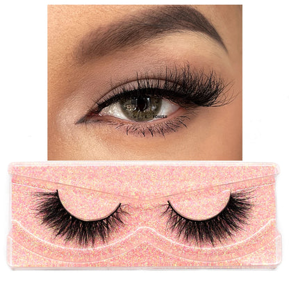 FOXESJI 3D Mink Lashes False Eyelashes Fluffy Thick Cross Wispy Natural Eye lashes Mink Soft Lash Extension Supplies Makeup Set