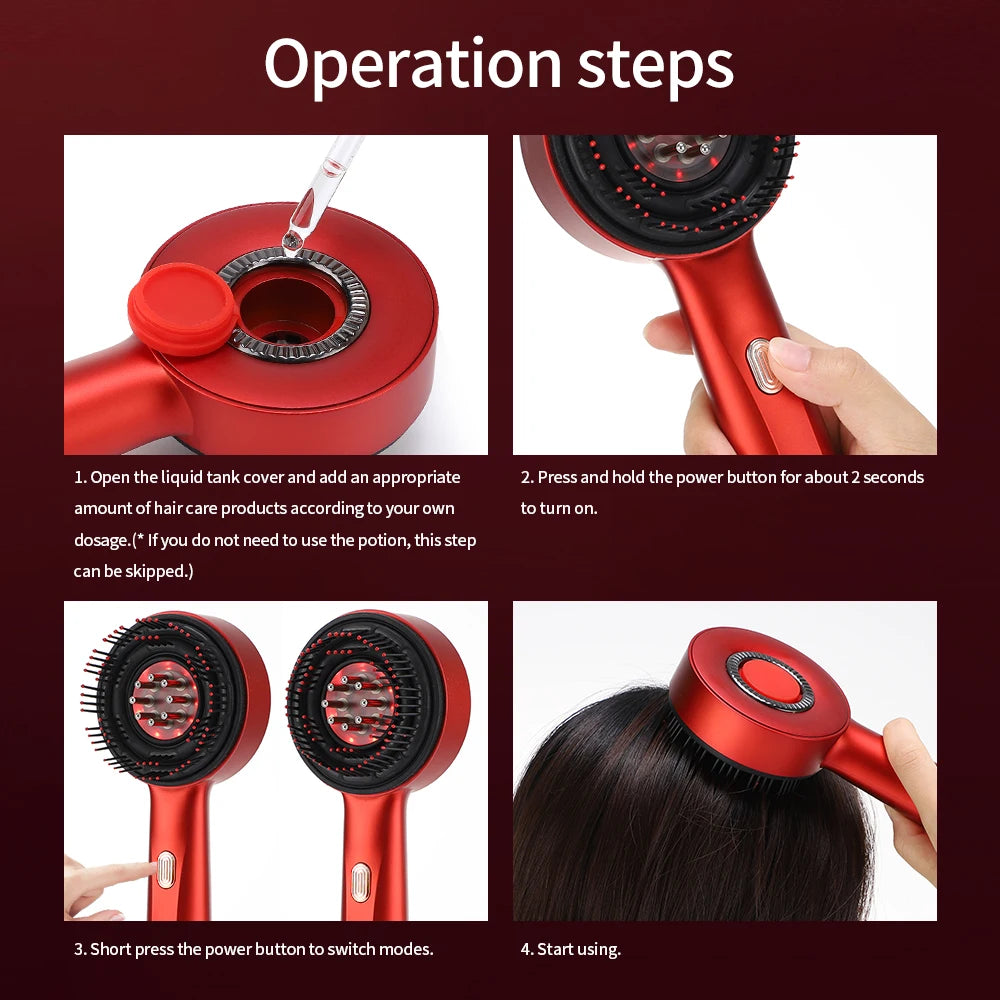 Hair Oil Applicator Electric Massage Comb 3 Modes Hair Massage Brush for Hair Follicles On The Head Essence Oil Applicator Tools