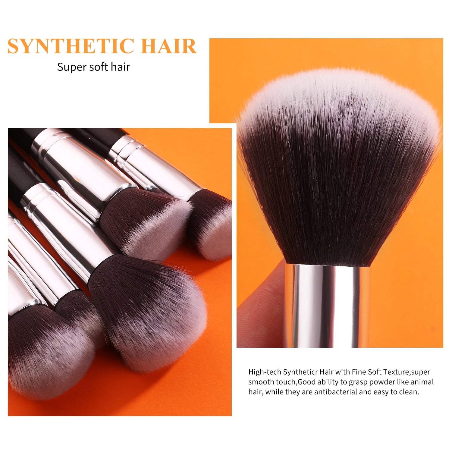 BEILI 30-42 Pcs Professional Black Makeup Brush Set With Holder Foundation Blush Eyeshadow Blending Kabuki Brushes Beauty Tools