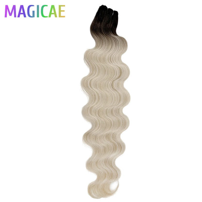 30Inches Ombre Blond T1B/27# 200g Body Wave Brown 12# M816 Highlight P27/613 White 58# Bio Protein Synthetic Hair Weave Bundles