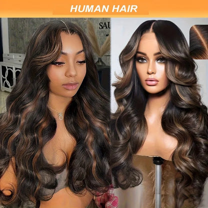 250 Density P1B30 Highlight Ombre Human Hair Wig