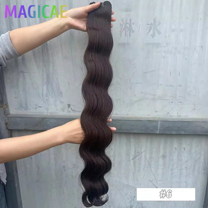 30Inches Ombre Blond T1B/27# 200g Body Wave Brown 12# M816 Highlight P27/613 White 58# Bio Protein Synthetic Hair Weave Bundles