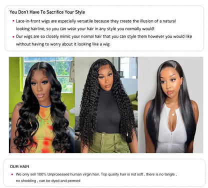 13x6 HD Lace Loose Deep Wave Frontal Wigs 40 42 Inch Deep Curly Lace Front Human Hair Wigs Preplucked Glueless Wig hUman Hair
