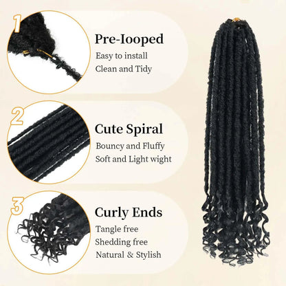 Goddess Locs Crochet Hair 16/20 Inch Straight Faux Locs
