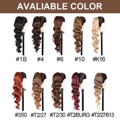Julilanna Synthetic Kanekalon Futura Fiber Body Ocean Curly Brazilian Straight Water Wave Hair Extensions Synthetic Ponytail