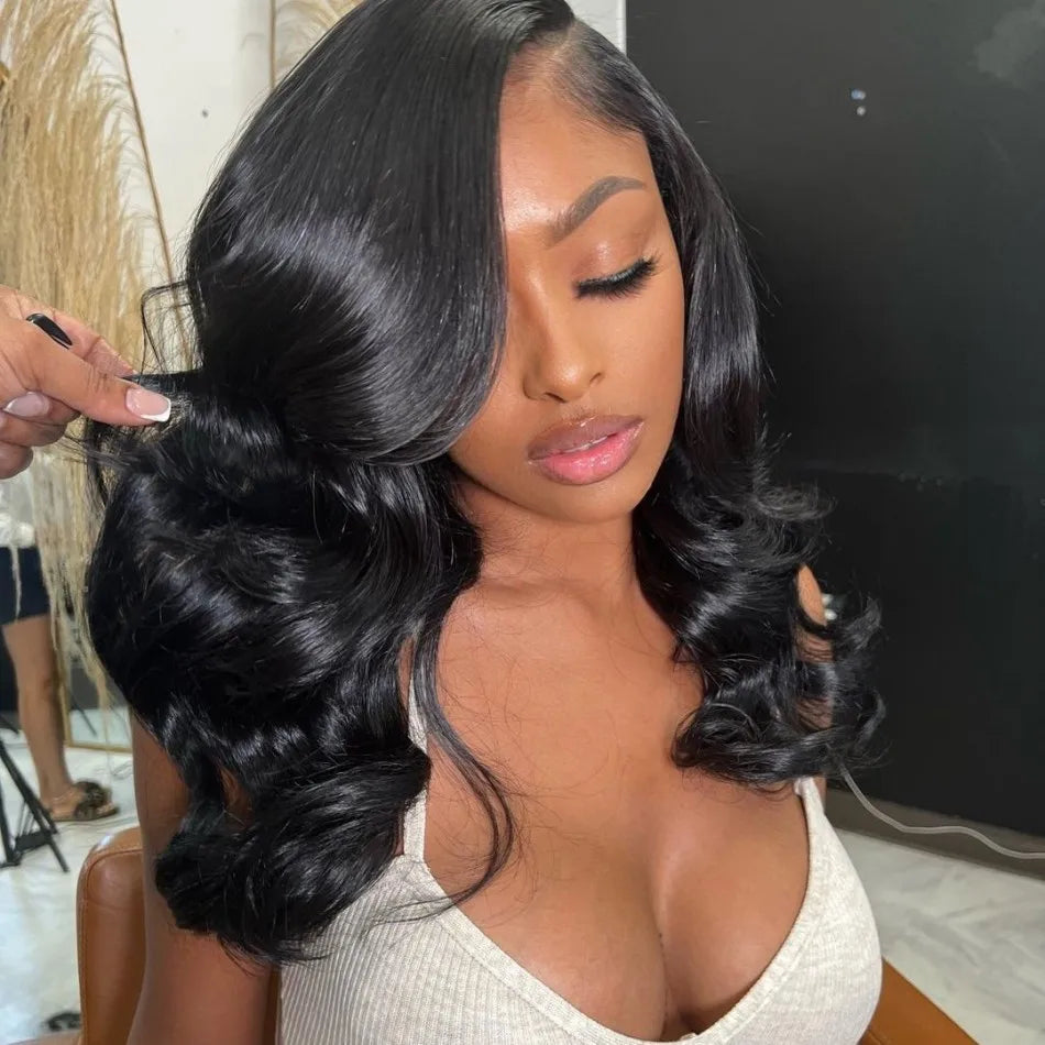 100% Human Hair Wig Short Bob Curly Deep Wave Glueless 5X5 Hd Lace Closure Wig 13X6 Lace Frontal Wig Ready To Wear Natural Black