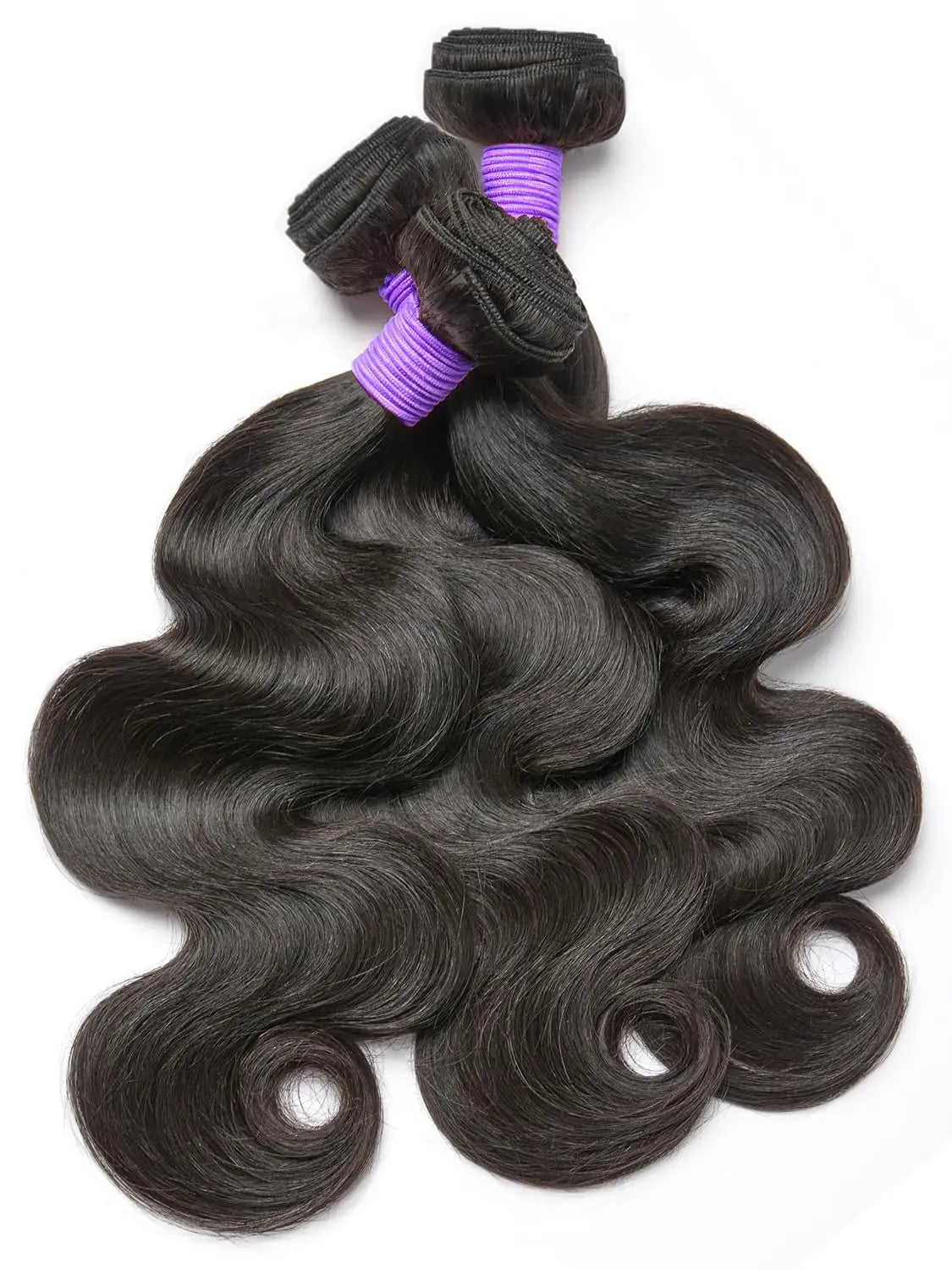 Human Hair Bundles with Closure Body Wave Brazilian Virgin Human Hair Weave 3 Bundles with 4x4 Lace Closure Natural Black Color