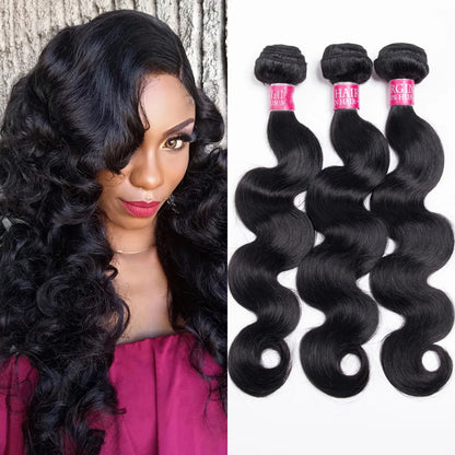 Body Wave Bundles Human Hair Brazilian Remy Human Hair Weave Bundles Natural Black 1/3/4 PCS Bundle Hair Weave Extensions