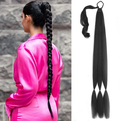 30 Inch Braided Ponytail with Rubber Synthetic DIY Blonde Braids False Hair Ponytail for Women Long Braid Horse Tail \;]'/.