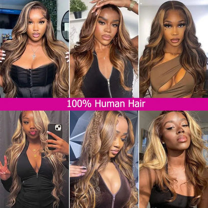 30 Inch Colored Highlight Human Hair