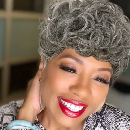 Short Pixie Wigs for Black Women Short Black Curly Pixie Wigs Synthetic Hair Wigs for Black Women Natural Wavy Black Pixie Cut