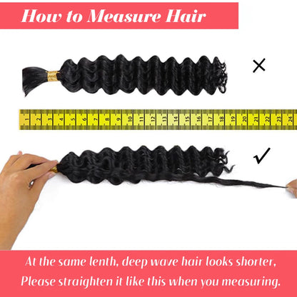 Human Braiding Hair Deep Wave Bulk Human Hair