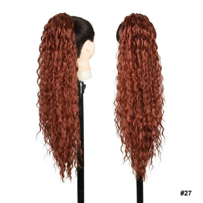 Julilanna Synthetic Kanekalon Futura Fiber Body Ocean Curly Brazilian Straight Water Wave Hair Extensions Synthetic Ponytail
