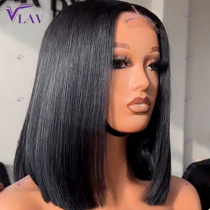 Wear And Go 4x4/5x5 HD Transparent Lace Human Hair Wigs Short Bob Straight Glueless Wig Human Hair 13×4/13×6 HD Lace Frontal Wig