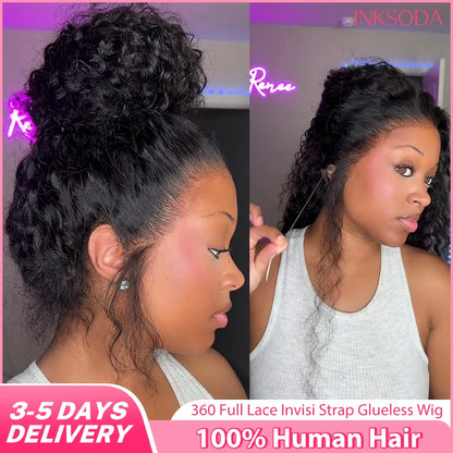 360 HD Full Lace Front Wigs Curly Wig 100% Human Hair