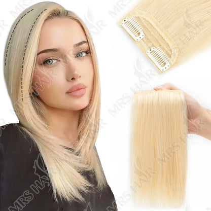 MRS HAIR Clip in Extentions Human Hair Machine Remy Clip ins Add Top/Side Volume For Short Hair 10-30cm  Hairpiece