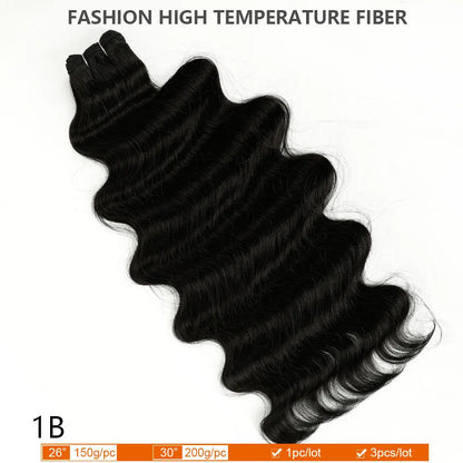 30Inches Ombre Blond T1B/27# 200g Body Wave Brown 12# M816 Highlight P27/613 White 58# Bio Protein Synthetic Hair Weave Bundles