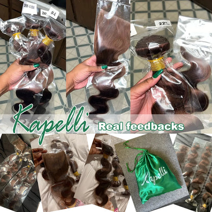 Human Hair Bundles with 4x4 Closure