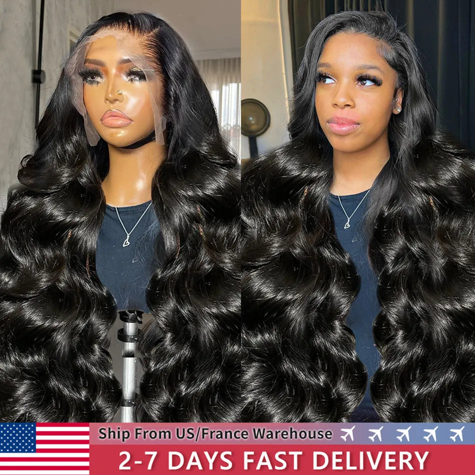 13x4 Body Wave Lace Frontal Wig Brazilian Body Wave 13x6 Transparent Lace Front Human Hair Wigs Remy Pre Plucked 180% bling Hair