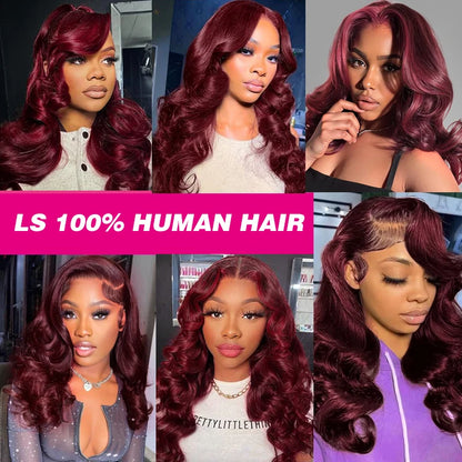 99j Body Wave Burgundy Bundles 100% Human Hair Bundles 1/3/4 Bundles Wine Red Colored Brazilian Hair Weave Bundles