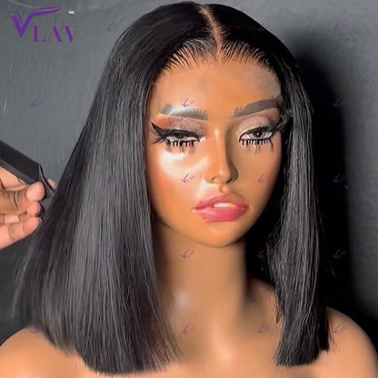 Wear And Go 4x4/5x5 HD Transparent Lace Human Hair Wigs Short Bob Straight Glueless Wig Human Hair 13×4/13×6 HD Lace Frontal Wig