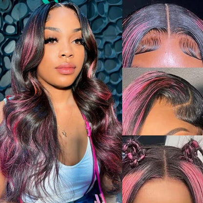 250 Density Ombre 13x6 HD Lace Front Wigslack Human Hair Colored Wig