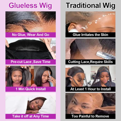 13x6 HD Lace Frontal Short Bob Wig Bone Straight Glueless