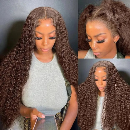 Chocolate Brown Human Hair Wig 13X6 Hd Lace
