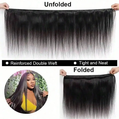 12A Bone Straight Human Hair Bundles 100% Unprocessed Brazilian Virgin Hair 32 Inch Raw Hair Double Bundles Weave Extensions