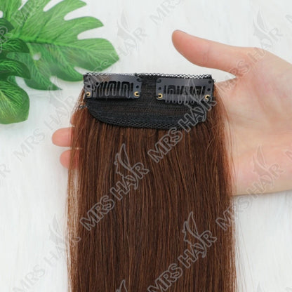 MRS HAIR Clip in Extentions Human Hair Machine Remy Clip ins Add Top/Side Volume For Short Hair 10-30cm  Hairpiece