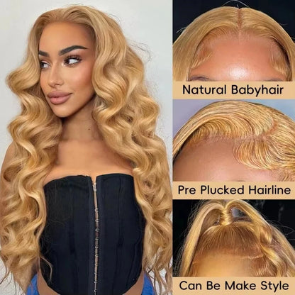 27 Honey Blonde Human Hair Wigs 13X6 Hd Lace Frontal Wig 13x4 Body Wave Human Hair Wigs 250 Density Preplucked Brazilian Wigs