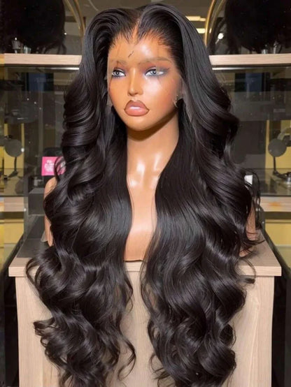 250 Density Body Wave Human Hair Wigs 13X6 Hd Lace Frontal Wig Natural Black PrePlucked 30 40 Inch Brazilian Hair 100% For Women