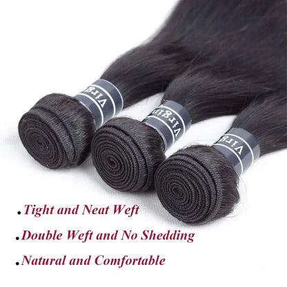 12A Straight Human Hair Bundles 100% Human Hair 30 32 Inch Raw Hair Extensions Black Remy Weave 3 4 Bundles 3-5 Days Delivery