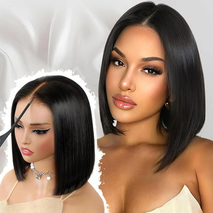 Bob Wig Human Hair 100% Short Straight Lace Front Wig 4X4 5X5 Hd Lace Closure Wig Glueless Wear And Go 13X6 Hd Lace Frontal Wig