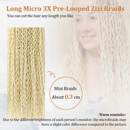3X Pre-Looped Curly Synthetic Zizi Braids