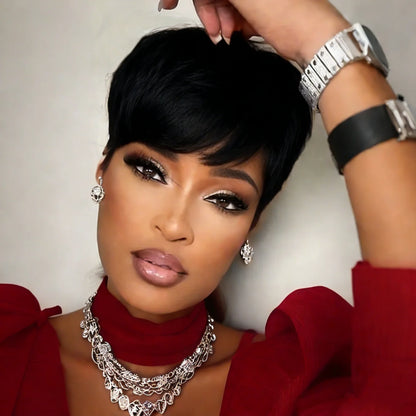 Straight Pixie Cut Bob Wig Human Hair