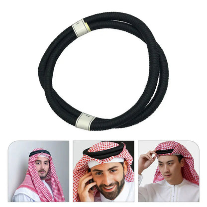 Men's Head Wrap Versatile Lightweight Embroidered Head Scarf Headband Fashionable Arab Head Scarf Rope for Dance Performances
