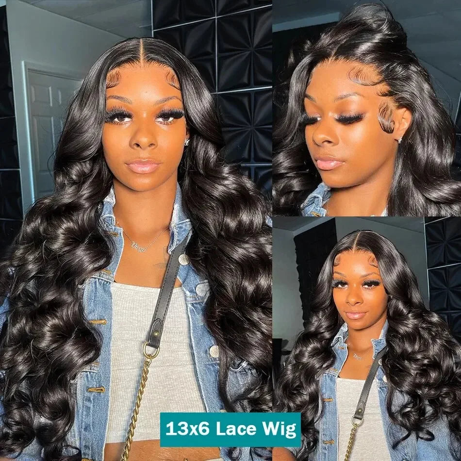 13x4 Body Wave Lace Frontal Wig Brazilian Body Wave 13x6 Transparent Lace Front Human Hair Wigs Remy Pre Plucked 180% bling Hair