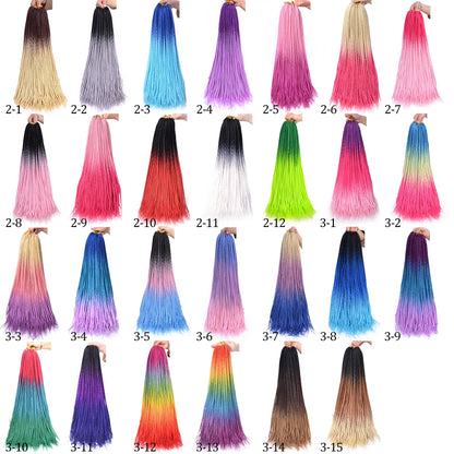 Synthetic Box Braids Hair Colored Crochet Hair 24"