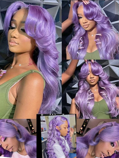 Magic Lavender Purple Colored Bundles With Closure Frontal Wholesale Body Wave Bundles with Closure Remy
