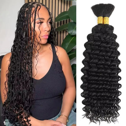 Human Braiding Hair Deep Wave Bulk Human Hair