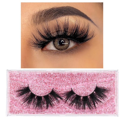 FOXESJI 3D Mink Lashes False Eyelashes Fluffy Thick Cross Wispy Natural Eye lashes Mink Soft Lash Extension Supplies Makeup Set
